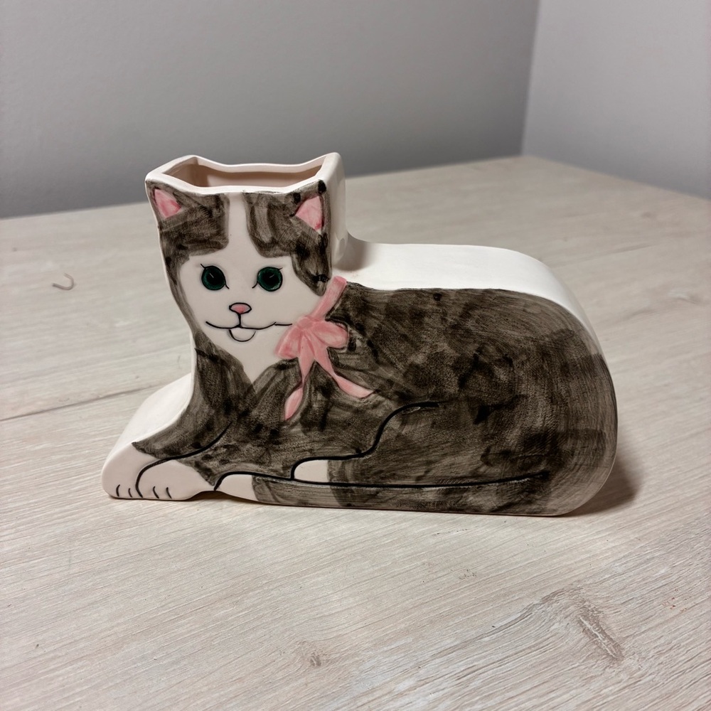 Andrea West Vintage Cat Planter Ceramic Hand-Painted Japan